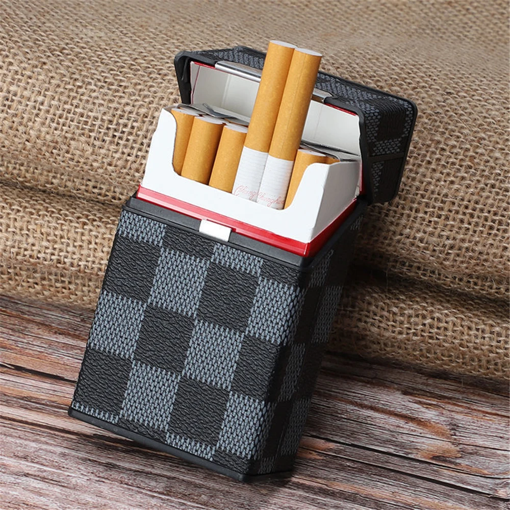 PU Leather Cigar Cigarettes Cases Creative Lattice Tobacco Holder Hold 20 Cigarettes Storage Box For Men Smoking Accessories
PU Leather Cigar Cigarettes Cases Creative Lattice Tobacco Holder Hold 20 Cigarettes Storage Box For Men Smoking Accessories