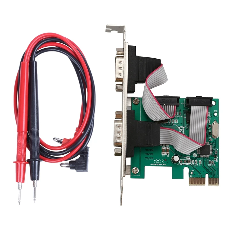 PCI-E PCI Express, двойной последовательный контроллер DB9 RS232 с 2 портами, зеленая карта-адаптер с цифровым мультиметром, испытательный провод
PCI-E PCI Express, двойной последовательный контроллер DB9 RS232 с 2 портами, зеленая карта-адаптер с цифровым мультиметром, испытательный провод