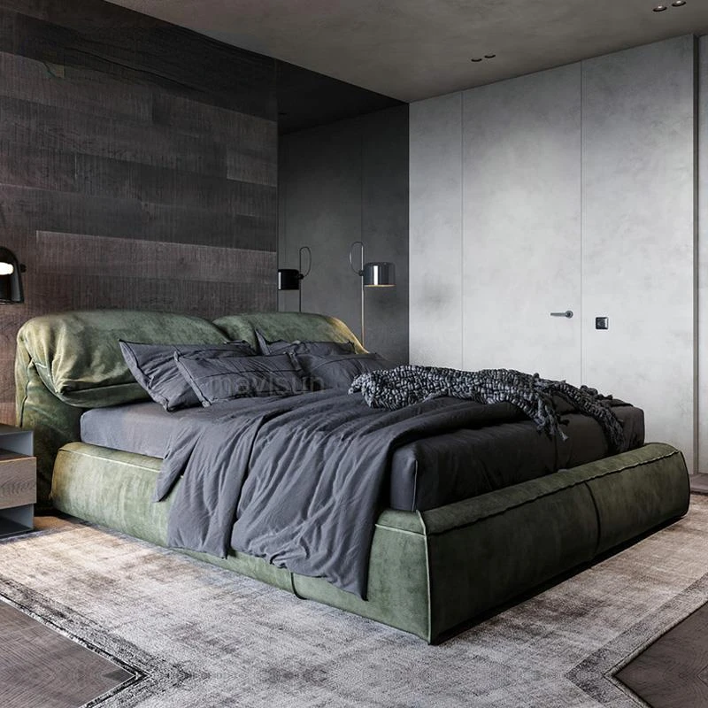 Italian Minimalist Technology Cloth Bed New Creative Design Customized Simple Modern Master Bedroom Comfortable Soft Wedding Bed
Italian Minimalist Technology Cloth Bed New Creative Design Customized Simple Modern Master Bedroom Comfortable Soft Wedding Bed