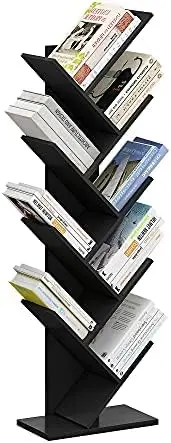 

Книжная полка, маленький книжный шкаф геометрической формы с 9 полками, отдельные книжные полки, уникальное деревянное хранилище для компакт-дисков/книжных принадлежностей, органайзер Sh
