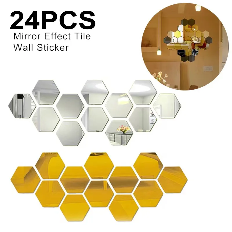 24pcs Hexagon Mirror Wall Stickers Acrylic Self Adhesive Mosaic Tiles Sticker Decals Gold for DIY Bedroom Bathroom Home Decor
24pcs Hexagon Mirror Wall Stickers Acrylic Self Adhesive Mosaic Tiles Sticker Decals Gold for DIY Bedroom Bathroom Home Decor