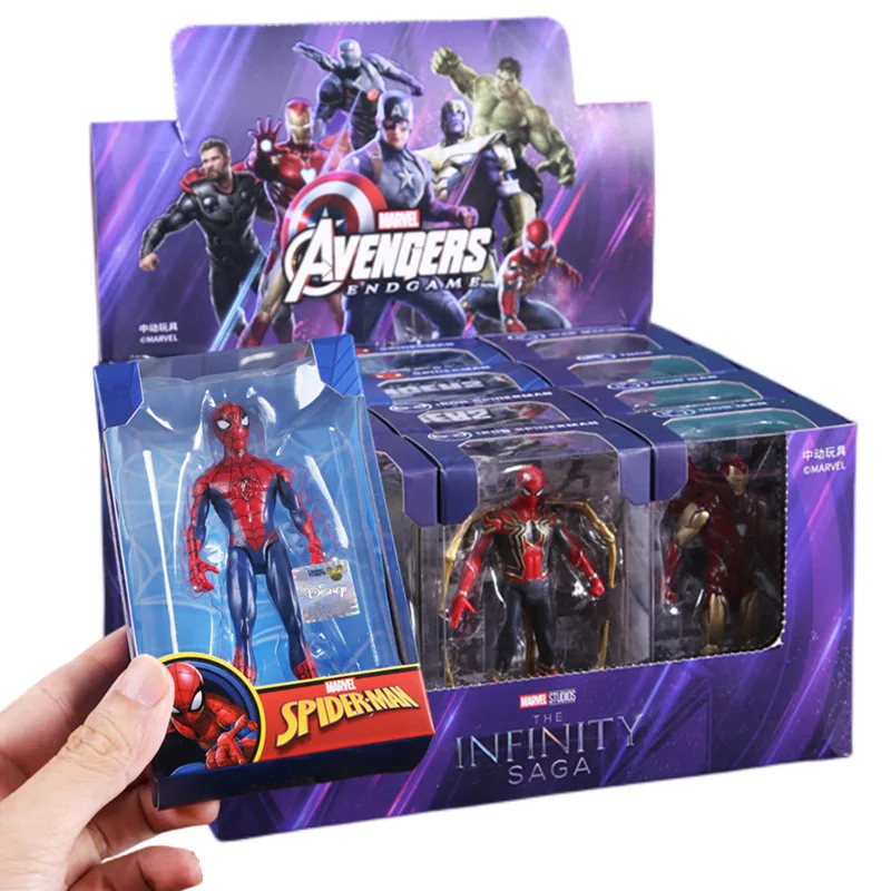 

Marvel Legends 10CM The Avengers Action Figures Model Toys Iron Man Spider Man Thor Captain America Thanos Hulk War Machine