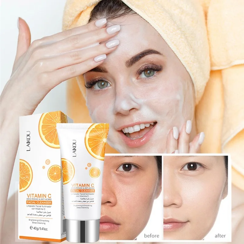 

Vitamin C Facial Cleanser Whitening Moisturizing Brightening Deep Cleansing Face Skin Smoothing Anti-Aging Skin Care Product