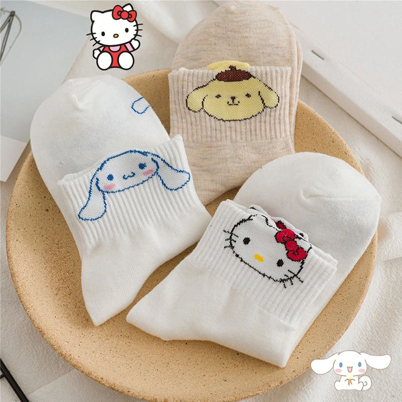 Носки японские с героями аниме, милые носки HelloKitty из чистого хлопка, удобные белые летние дышащие носки, подарок для студентов и детей 
Носки японские с героями аниме, милые носки HelloKitty из чистого хлопка, удобные белые летние дышащие носки, подарок для студентов и детей