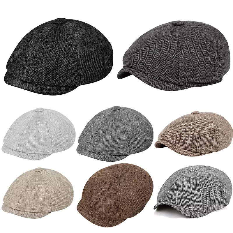 

Твидовая кепка газетчика, берет, шапки, уличная Кепка, Мужская кепка в елочку, восьмиугольная с полями, крутые береты в стиле хип-хоп на зиму ...