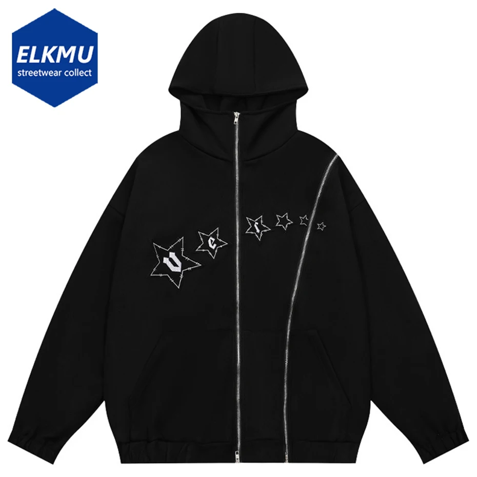 2023 New Men Fashion Hoodies Star Patchwork Double Zipper Oversized Y2K Sweatshirts Streetwear Hip Hip Black Hoodie Black
2023 New Men Fashion Hoodies Star Patchwork Double Zipper Oversized Y2K Sweatshirts Streetwear Hip Hip Black Hoodie Black