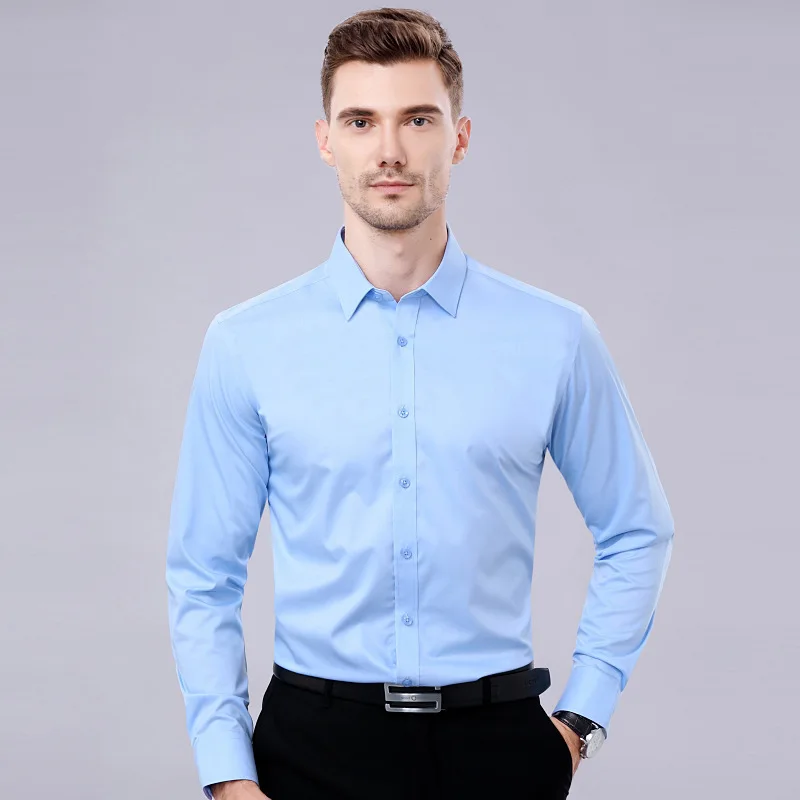 Men's Shirts Bamboo Fiber Long Sleeve Casual Non-iron Anti-wrinkle Stretch Fabric Soft Solid Social Blue Workwear Dress Shirt
Men's Shirts Bamboo Fiber Long Sleeve Casual Non-iron Anti-wrinkle Stretch Fabric Soft Solid Social Blue Workwear Dress Shirt