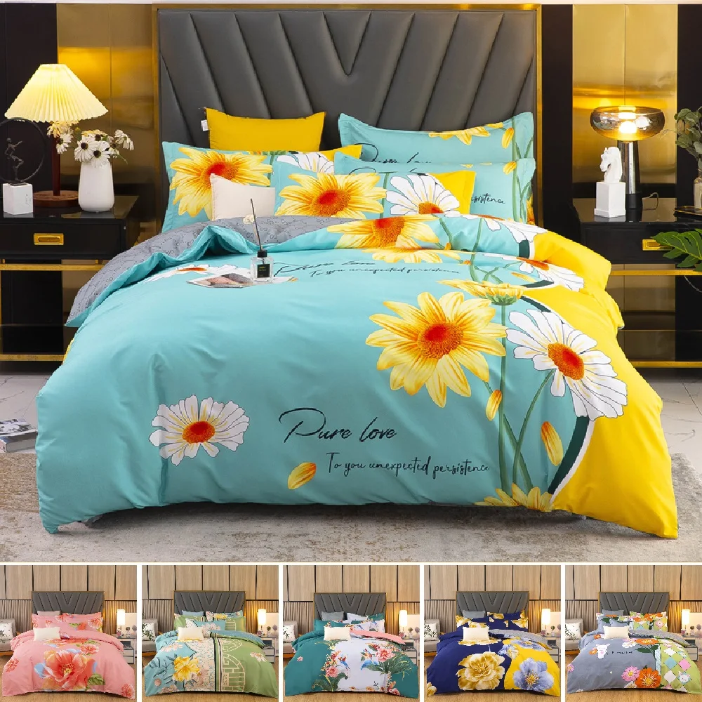 Luxury Bedding set Flower Duvet Cover Bed Sheets Pillowcase Twin Full Queen King Quilt cover set Soft Bed set for Wedding
Luxury Bedding set Flower Duvet Cover Bed Sheets Pillowcase Twin Full Queen King Quilt cover set Soft Bed set for Wedding