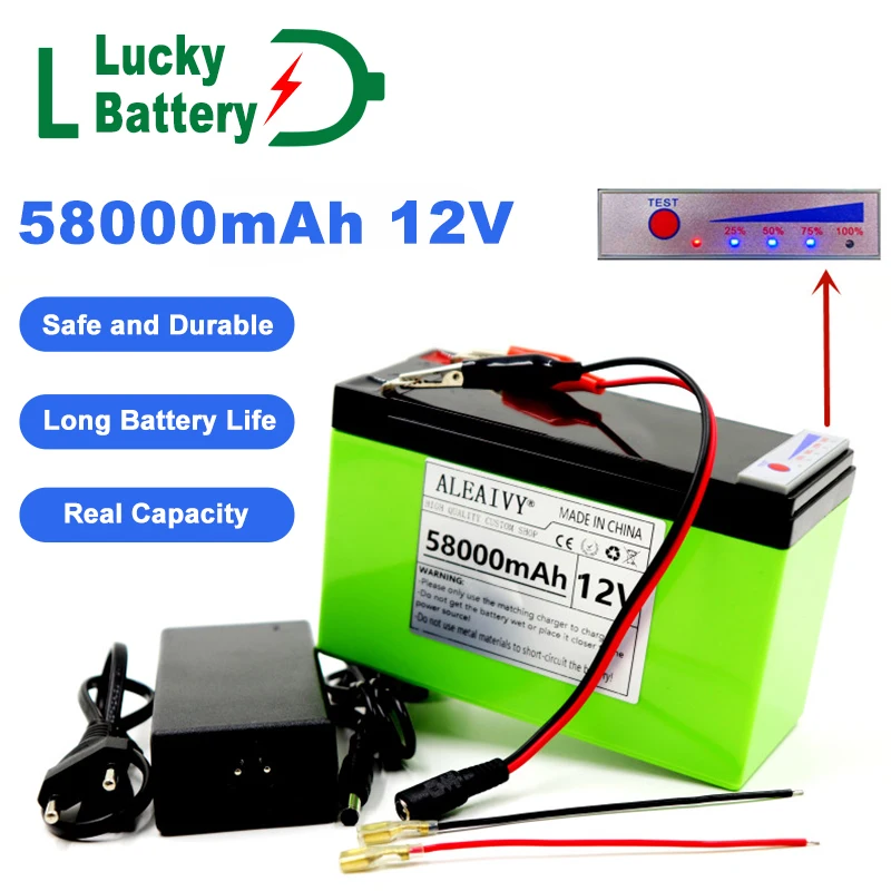 Lucky 18650 Lithium Battery Pack 12v 58Ah Suitable for Solar Energy and Electric Vehicle Battery Power Display +12.6v 3A Charger
Lucky 18650 Lithium Battery Pack 12v 58Ah Suitable for Solar Energy and Electric Vehicle Battery Power Display +12.6v 3A Charger