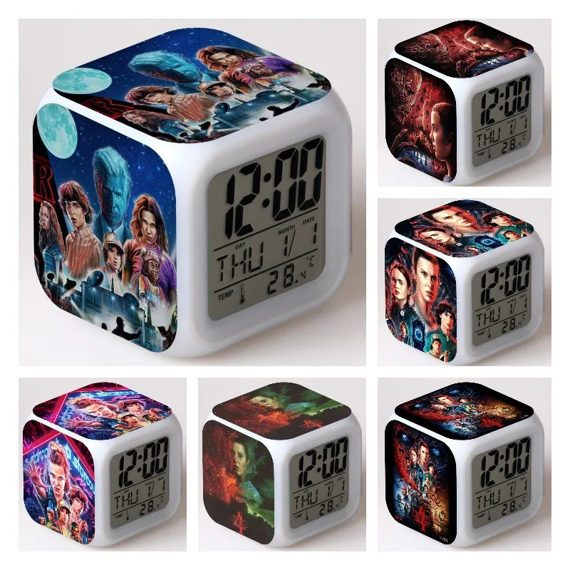 Cartoon Digital stranger things Alarm Clock Colorful Glowing LED Digital Clock Kids Multifunction Touch Sensing Birthday Gift
Cartoon Digital stranger things Alarm Clock Colorful Glowing LED Digital Clock Kids Multifunction Touch Sensing Birthday Gift