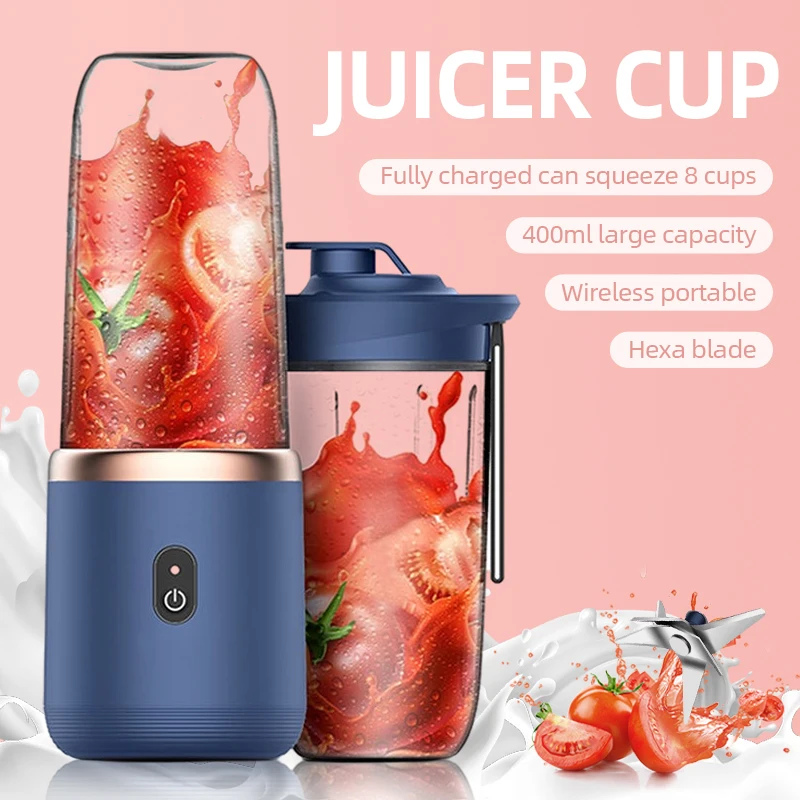 6 Blades Portable Juicer Cup Juicer Fruit Juice Cup Automatic Small Electric Juicer Smoothie Blender Ice CrushCup Food Processor 
6 Blades Portable Juicer Cup Juicer Fruit Juice Cup Automatic Small Electric Juicer Smoothie Blender Ice CrushCup Food Processor