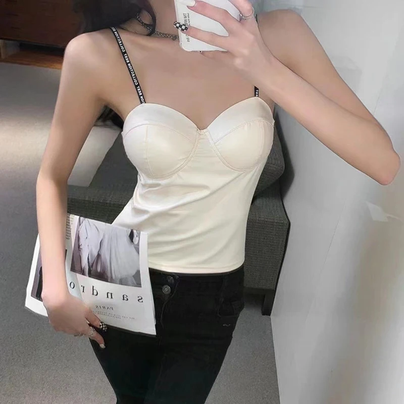 White Leather Tops for Women Sexy Tanks Femme Bodycon Cami Bralette Sleeveless PU Sexy & Club Tees CropTop Women Clothing
White Leather Tops for Women Sexy Tanks Femme Bodycon Cami Bralette Sleeveless PU Sexy & Club Tees CropTop Women Clothing