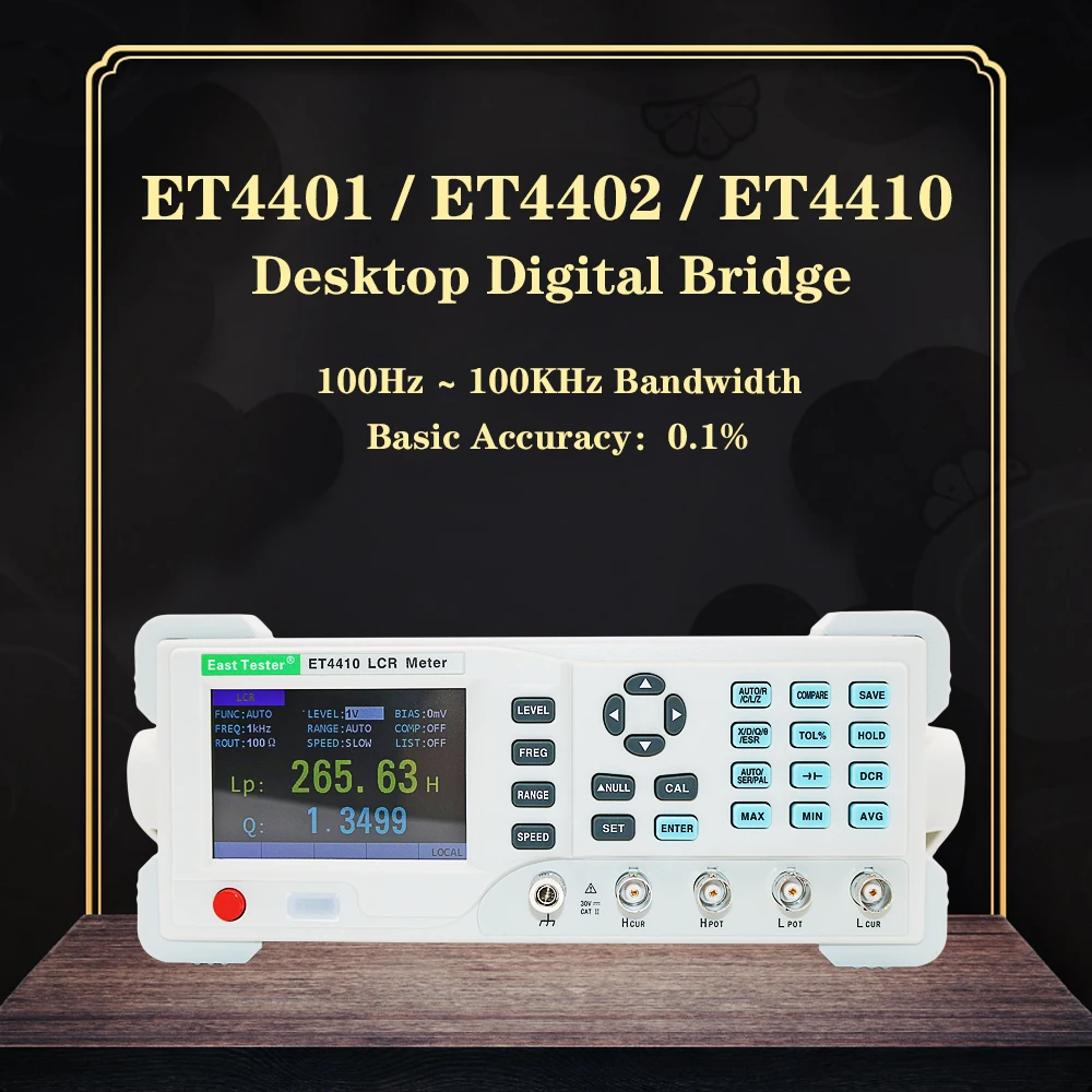 ET4401/ET4402/ET4410 Desktop Electric Bridge Digital LCR Meter Capacitance Resistance Impedance Capacitance Inductance Measure
ET4401/ET4402/ET4410 Desktop Electric Bridge Digital LCR Meter Capacitance Resistance Impedance Capacitance Inductance Measure
