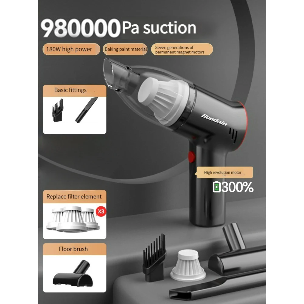 98000Pa Wireless Car Vacuum Cleaner Car Home Dual-use Cleaner Handheld Home Appliance Car Accessories Keyboard Cleaning Machine
98000Pa Wireless Car Vacuum Cleaner Car Home Dual-use Cleaner Handheld Home Appliance Car Accessories Keyboard Cleaning Machine