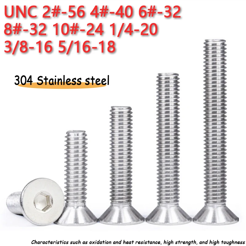 Винт с шестигранной головкой UNC с плоской потайной головкой 2 # -56 4 # -40 6 # -32 8 # -32 10 # -24 1/4-20 3/8-16 5/16-18 Нержавеющая сталь 304 A2
Винт с шестигранной головкой UNC с плоской потайной головкой 2 # -56 4 # -40 6 # -32 8 # -32 10 # -24 1/4-20 3/8-16 5/16-18 Нержавеющая сталь 304 A2