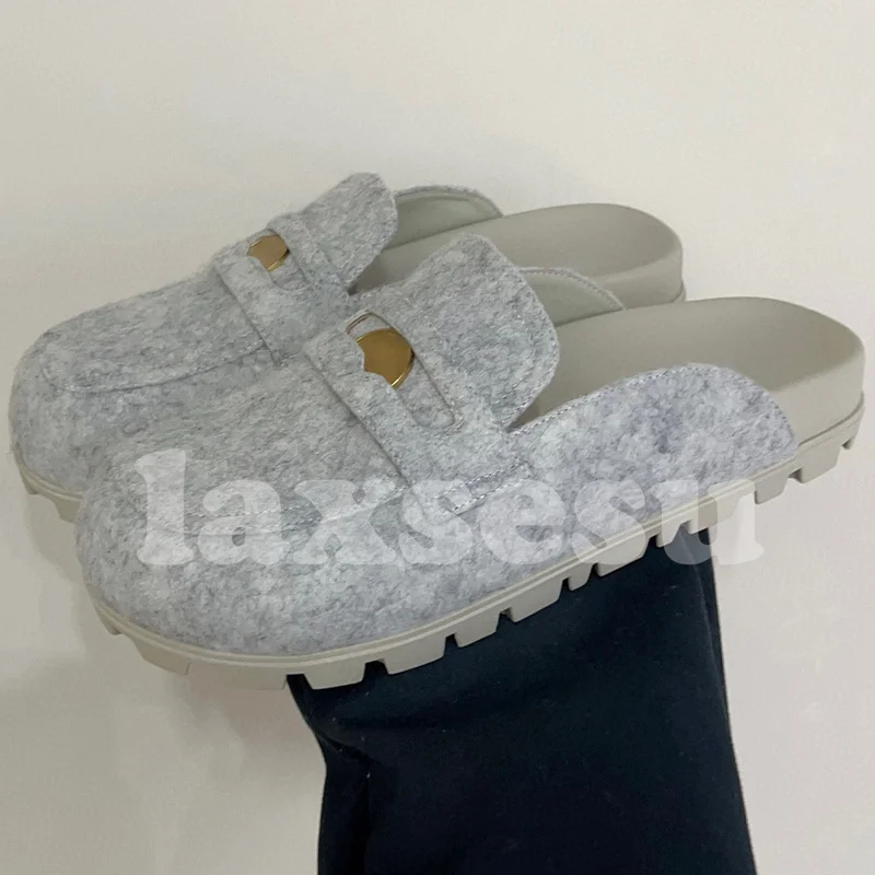 Ladies Slippers Spring Autumn 2023 New Metal Decoration Platform Design Round Head Slippers Simplicity Versatile Female Shoes
Ladies Slippers Spring Autumn 2023 New Metal Decoration Platform Design Round Head Slippers Simplicity Versatile Female Shoes