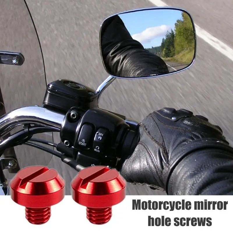 

Винты для зеркал мотоциклов, заглушки из алюминиевого сплава для отверстий в зеркале заднего вида, устойчивые к ржавчине болты для отверстий в зеркалах 8 м/10 м, 2 шт.