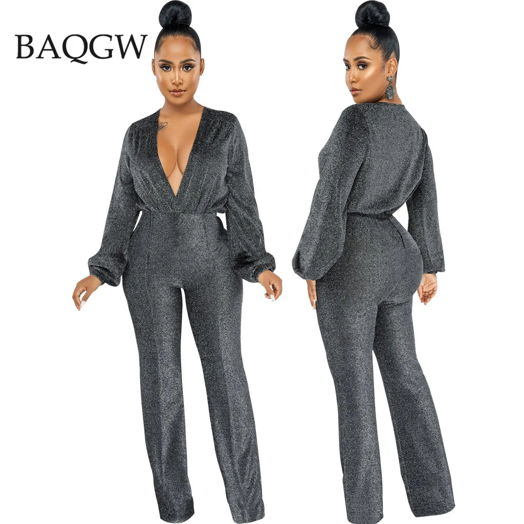 Casual Sparkle Jumpsuit Women Long Sleeve Deep V Neck Bodycon High Waist Long Pants Glitter Office Lady Rompers Womens Jumpsuits
Casual Sparkle Jumpsuit Women Long Sleeve Deep V Neck Bodycon High Waist Long Pants Glitter Office Lady Rompers Womens Jumpsuits