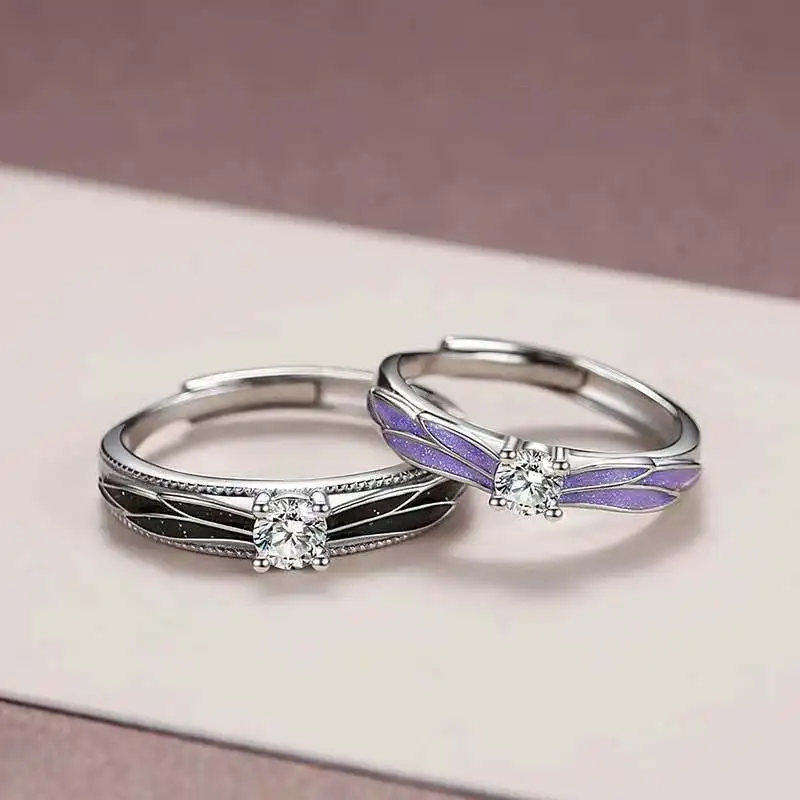Classic Vintage Angel Wings Adjustable Zircon Couples Rings for Women Fashion Creativity Opening Rings Jewelry Female Lover Gift
Classic Vintage Angel Wings Adjustable Zircon Couples Rings for Women Fashion Creativity Opening Rings Jewelry Female Lover Gift
