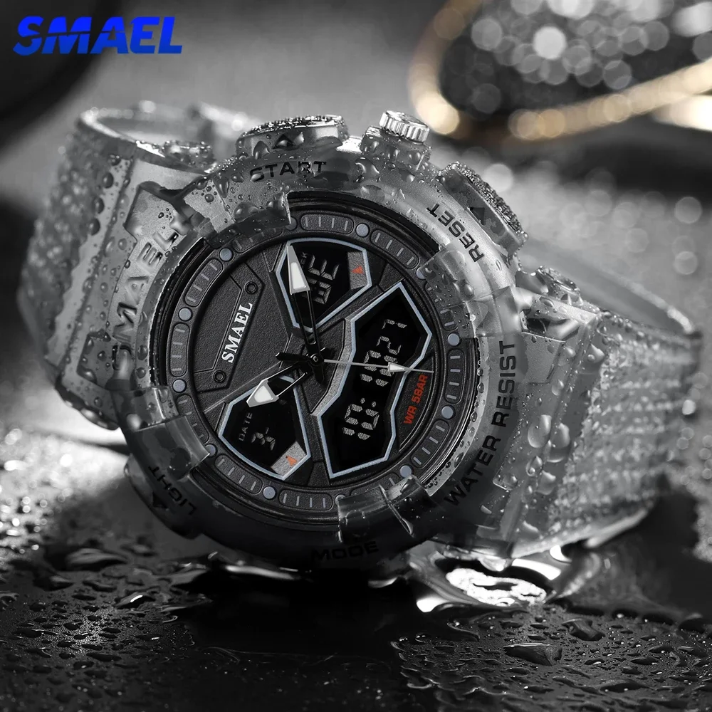 SMAEL Digital Quartz Movement Dual Display Wristwatches for Mens LED Electronic Wristwatch Male Sports Stopwatches Alarm Watch 
SMAEL Digital Quartz Movement Dual Display Wristwatches for Mens LED Electronic Wristwatch Male Sports Stopwatches Alarm Watch