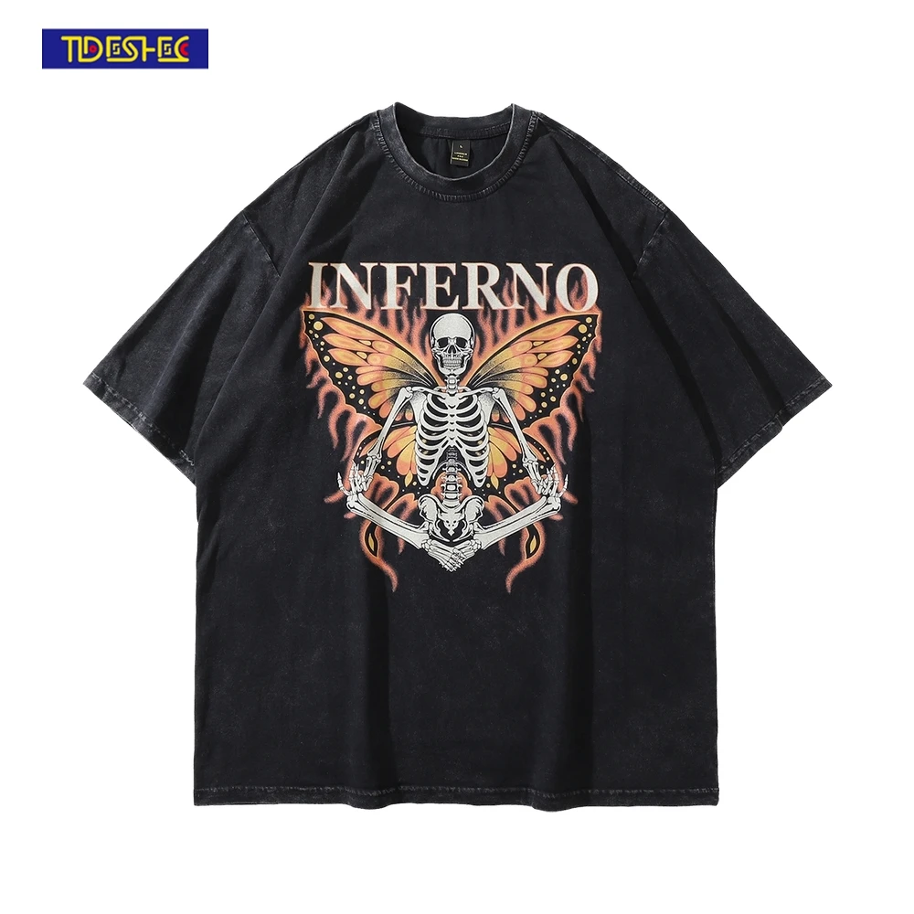 Men Washed Retro T-Shirts Men 2022 Summer Butterfly Skull Graphic Print T Shirt Cotton Oversized Vintage T-Shirt Men Fashion Top
Men Washed Retro T-Shirts Men 2022 Summer Butterfly Skull Graphic Print T Shirt Cotton Oversized Vintage T-Shirt Men Fashion Top