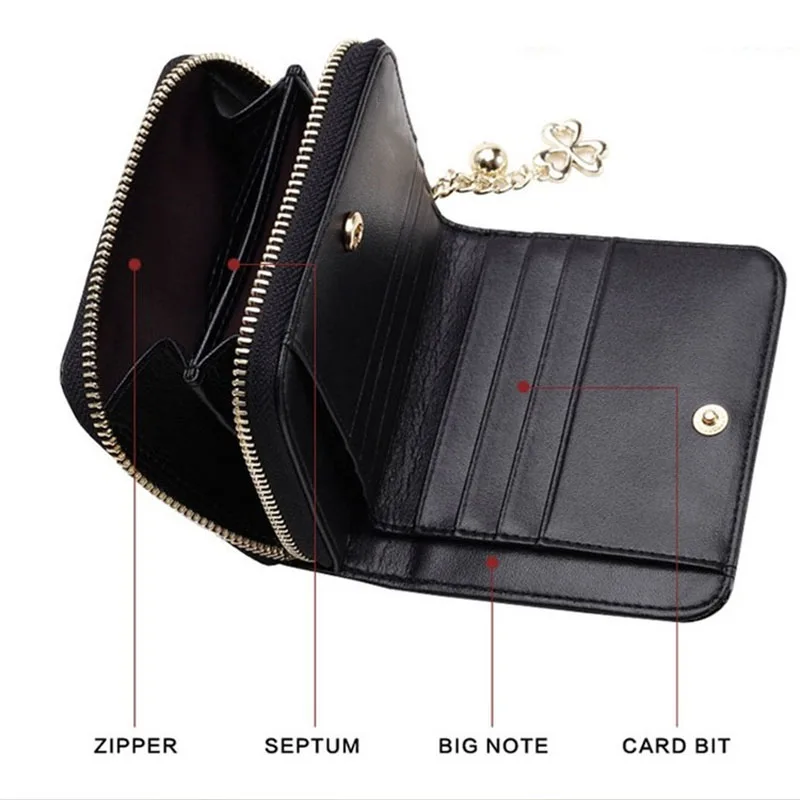 Hot Coin Purse Short 3 Folding Small Wallet Women Credit Card Holder Case Lady Patent Leather Money Bag Cute | Багаж и сумки