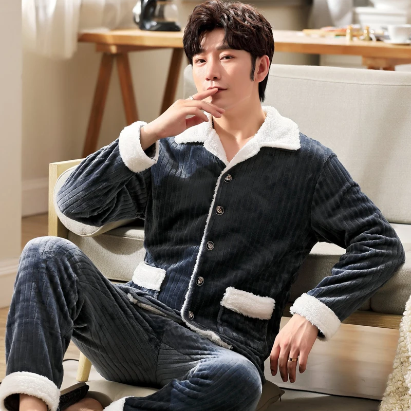QUHENG Winter Men Thicken Warm Flannel Pajamas Sets Male Long Sleeve Plus Size Pajamas Sleepwear Homewear Casual Pyjama Pijama
QUHENG Winter Men Thicken Warm Flannel Pajamas Sets Male Long Sleeve Plus Size Pajamas Sleepwear Homewear Casual Pyjama Pijama