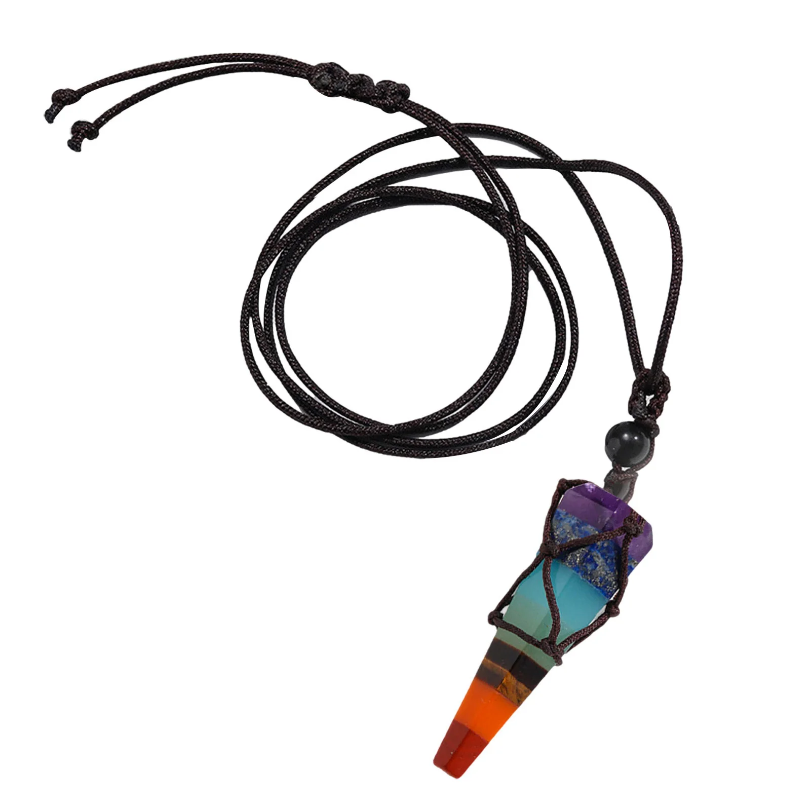 Hexagonal Rainbow Fluorite Necklace Seven Chakra Pendulum Pendant Hand-Woven Mesh Pocket Hexagonal Column Pendant Crystal Jewelr
Hexagonal Rainbow Fluorite Necklace Seven Chakra Pendulum Pendant Hand-Woven Mesh Pocket Hexagonal Column Pendant Crystal Jewelr