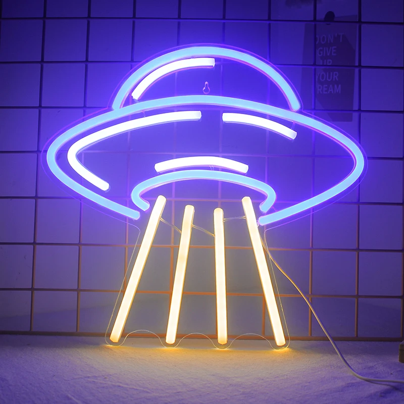 

2023 светодиодный неоновый знак светильник в форме космического корабля для декора игровой комнаты вечерние праздничный свадебный магазин д...