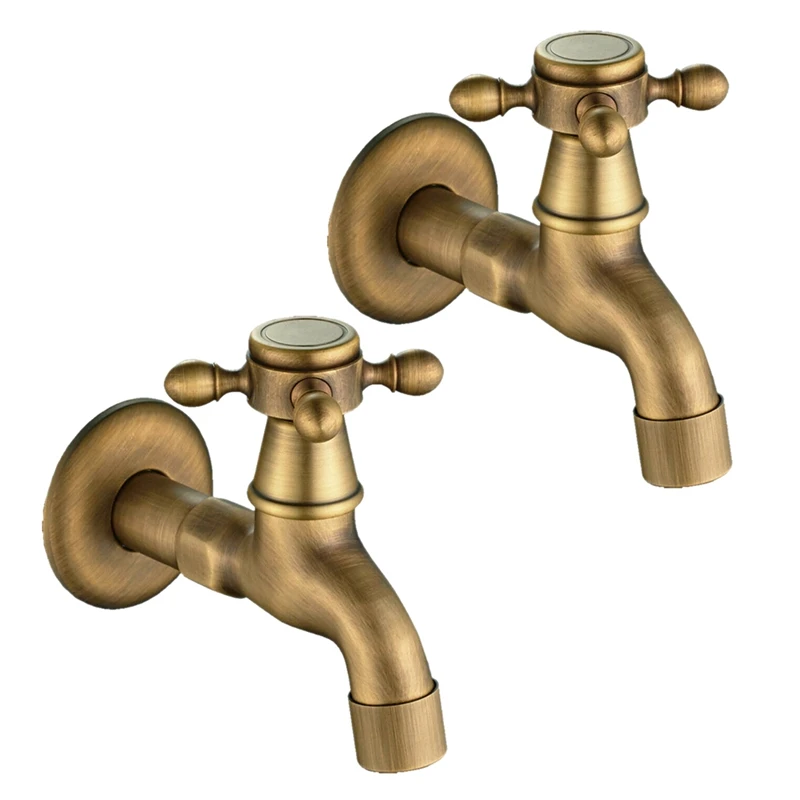 2X Antique Vintage Brass Wall Mounted Swivel Knob Water Faucet Taps Garden Bathroom Basin Faucet Mop Water Machine Tap
2X Antique Vintage Brass Wall Mounted Swivel Knob Water Faucet Taps Garden Bathroom Basin Faucet Mop Water Machine Tap