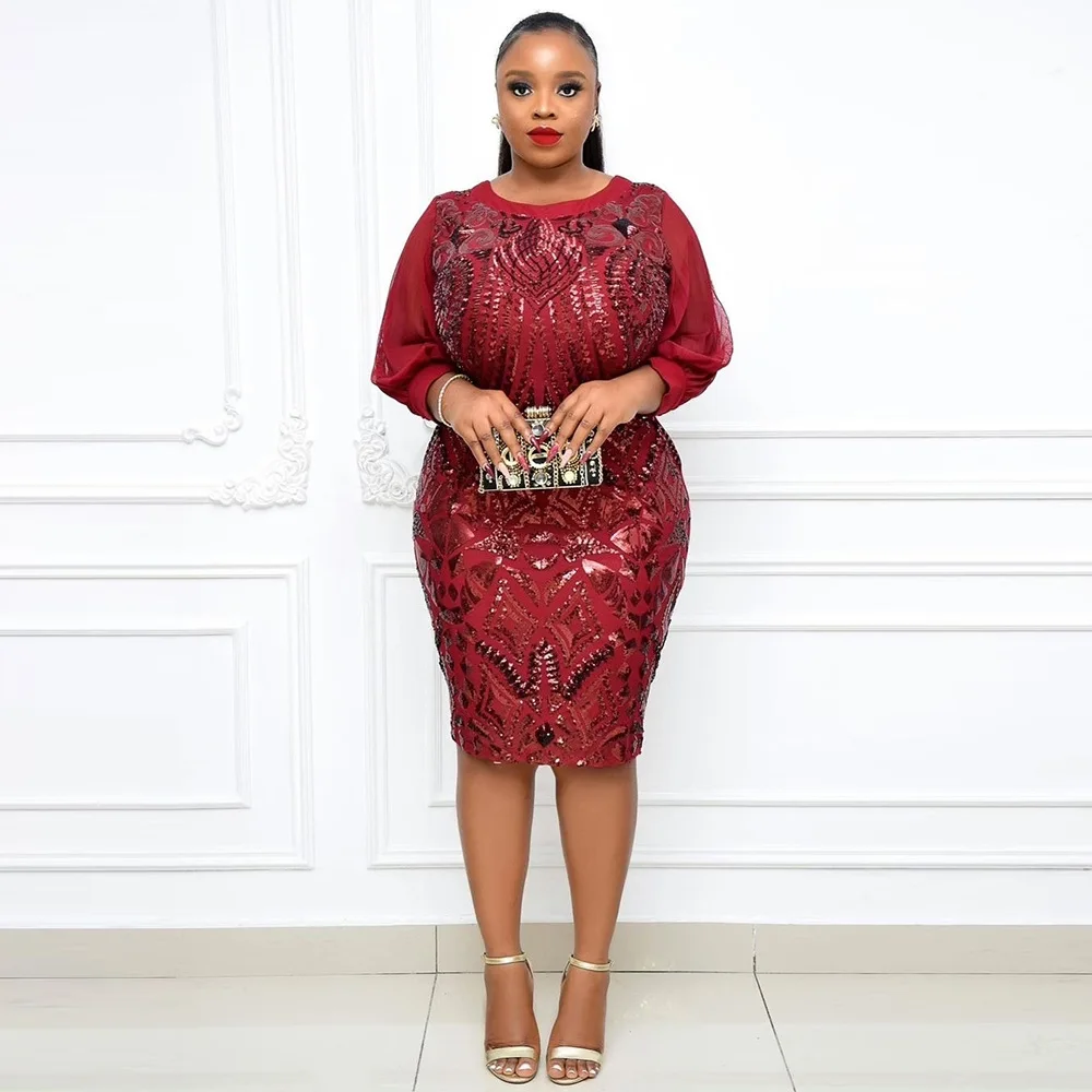 MD Plus Size 4XL 5XL Sequin Evening Party Dress Elegant African Dresses For Women Ankara Dashiki Outfits Robe Africaine Femme
MD Plus Size 4XL 5XL Sequin Evening Party Dress Elegant African Dresses For Women Ankara Dashiki Outfits Robe Africaine Femme