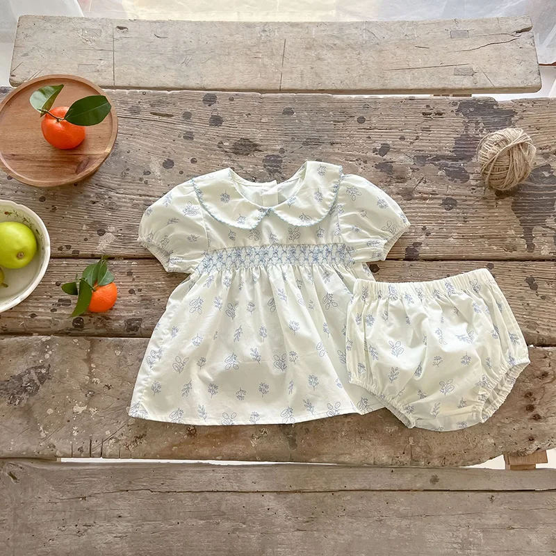 MILANCEL 2022 Summer Baby Clothes Set Pure Cotton Toddler Floral Suit Short Sleeve Tee And Bloomer 2 Pcs Baby Set
MILANCEL 2022 Summer Baby Clothes Set Pure Cotton Toddler Floral Suit Short Sleeve Tee And Bloomer 2 Pcs Baby Set