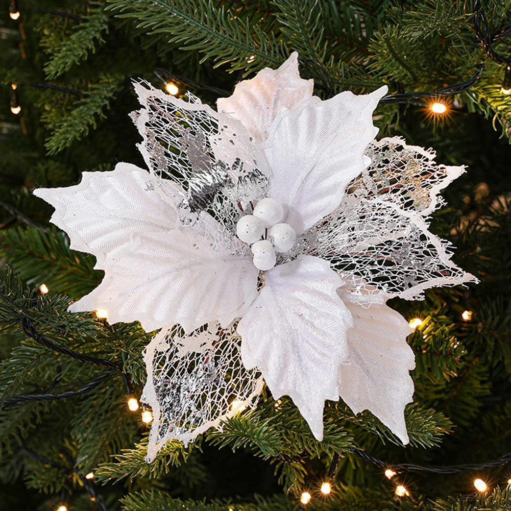 24cm Glitter Artifical Christmas Poinsettia Flowers Xmas Tree Ornament Merry Christmas Decoration Home New Year 2023 Decor
24cm Glitter Artifical Christmas Poinsettia Flowers Xmas Tree Ornament Merry Christmas Decoration Home New Year 2023 Decor