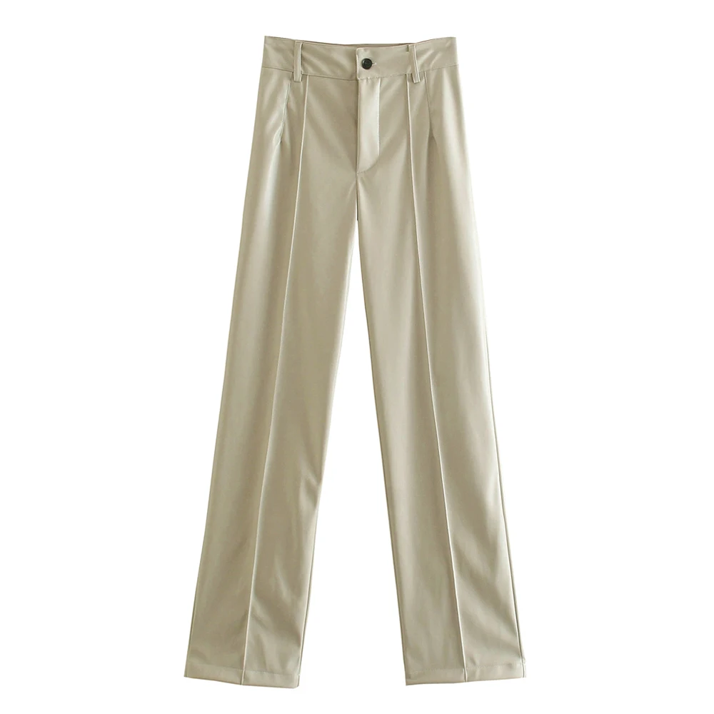 Women Fashion Faux Leather Straight Pants Vintage High Waist Zipper Fly Female Trousers Mujer
Women Fashion Faux Leather Straight Pants Vintage High Waist Zipper Fly Female Trousers Mujer