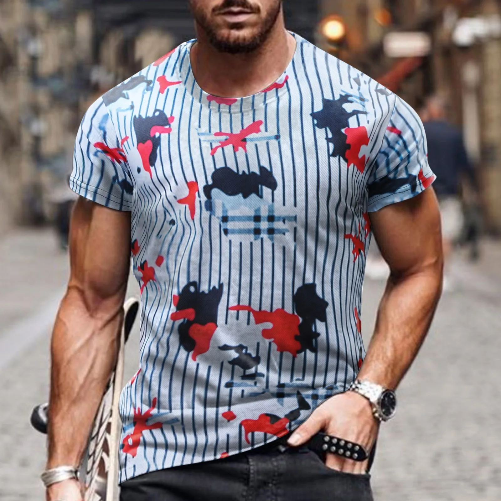 Men's Spring And Summer Shirt Casual Retro Distressed Printed T-shirt Vintage O Neck Short-sleeved business Clothing Oversized
Men's Spring And Summer Shirt Casual Retro Distressed Printed T-shirt Vintage O Neck Short-sleeved business Clothing Oversized