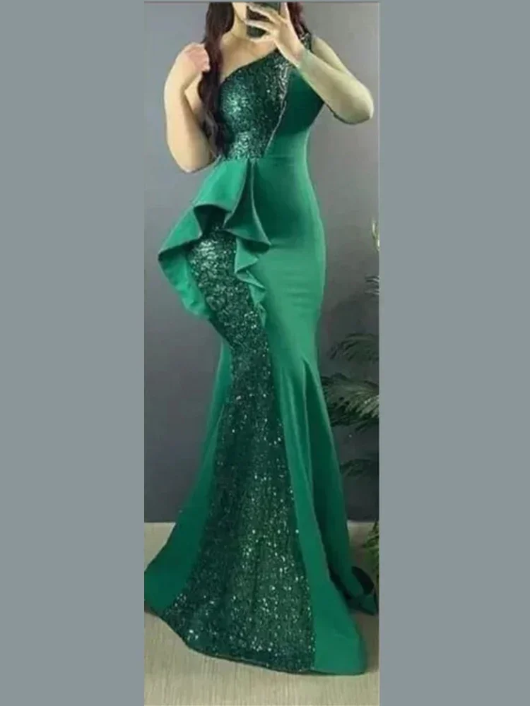 Женское летнее платье iDress на одно плечо с оборками элегантное официальное для