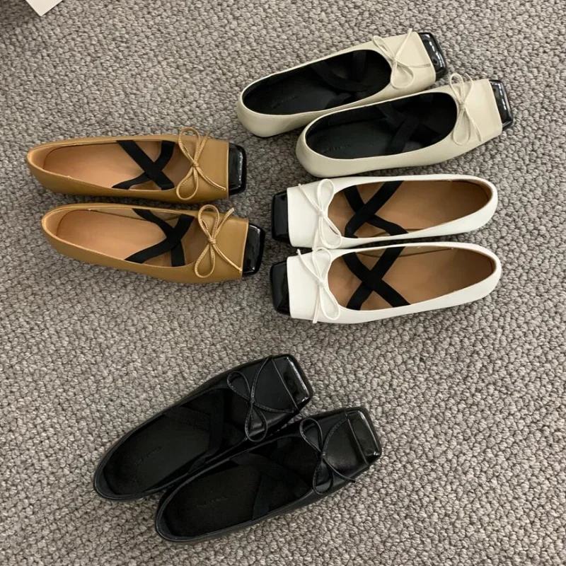 Classic PU Ballet Shoes Cross Elastic Band Ballet Shoes Women Square Toe Bowtie Women Flats Mary Jane Elegant Valentine Shoes
Classic PU Ballet Shoes Cross Elastic Band Ballet Shoes Women Square Toe Bowtie Women Flats Mary Jane Elegant Valentine Shoes