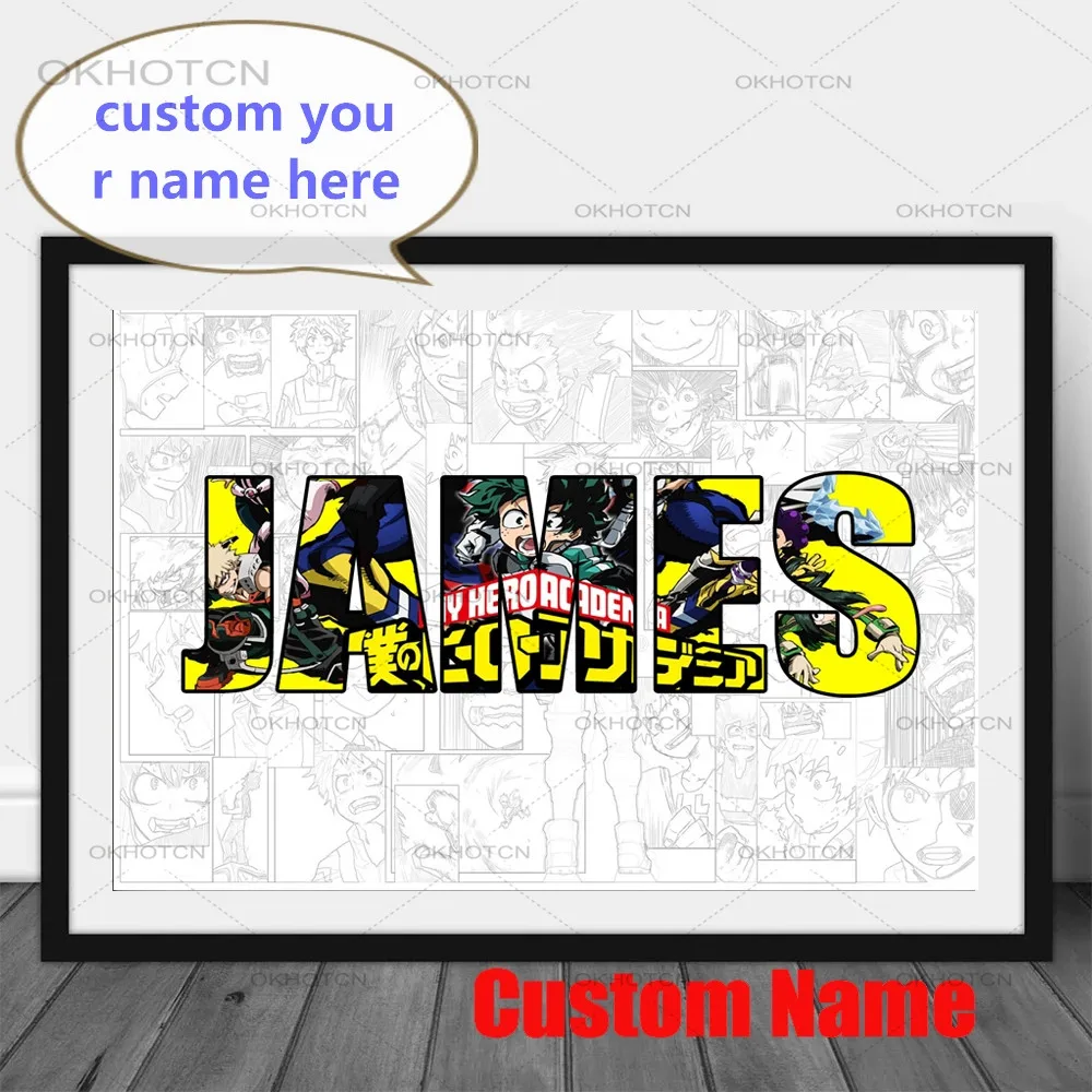 Personalised Name Custom My Hero Academia Name Word Art Print Deku Character Poster Canvas Customized Wall Picture Home Decor
Personalised Name Custom My Hero Academia Name Word Art Print Deku Character Poster Canvas Customized Wall Picture Home Decor