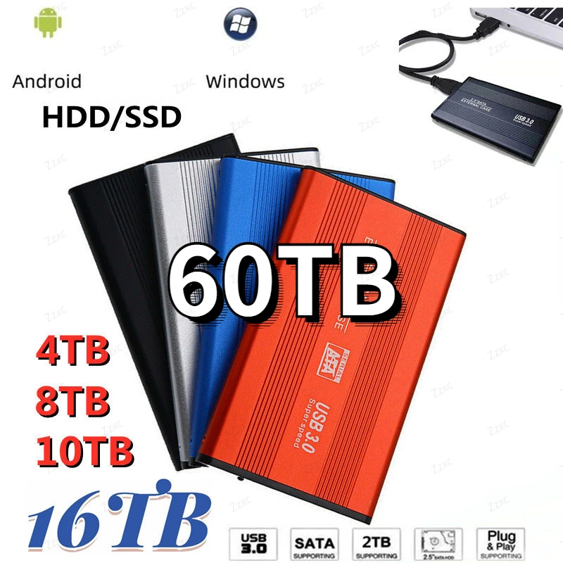 Removable Metal Mechanical Mobile Hard Disk Mass Storage 60TB/30TB/16TB/8TB All New Applicable Desktop Notebook USB 3.0 
Removable Metal Mechanical Mobile Hard Disk Mass Storage 60TB/30TB/16TB/8TB All New Applicable Desktop Notebook USB 3.0
