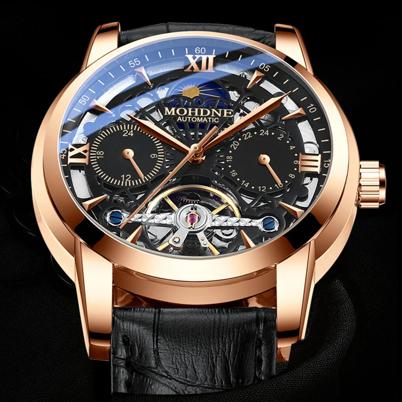 MOHDNE Brand Mens Business Wristwatch Automatic Leather Straps Waterproof Mechanical Sports Moon Phase Fashion Tourbillon Watch
MOHDNE Brand Mens Business Wristwatch Automatic Leather Straps Waterproof Mechanical Sports Moon Phase Fashion Tourbillon Watch