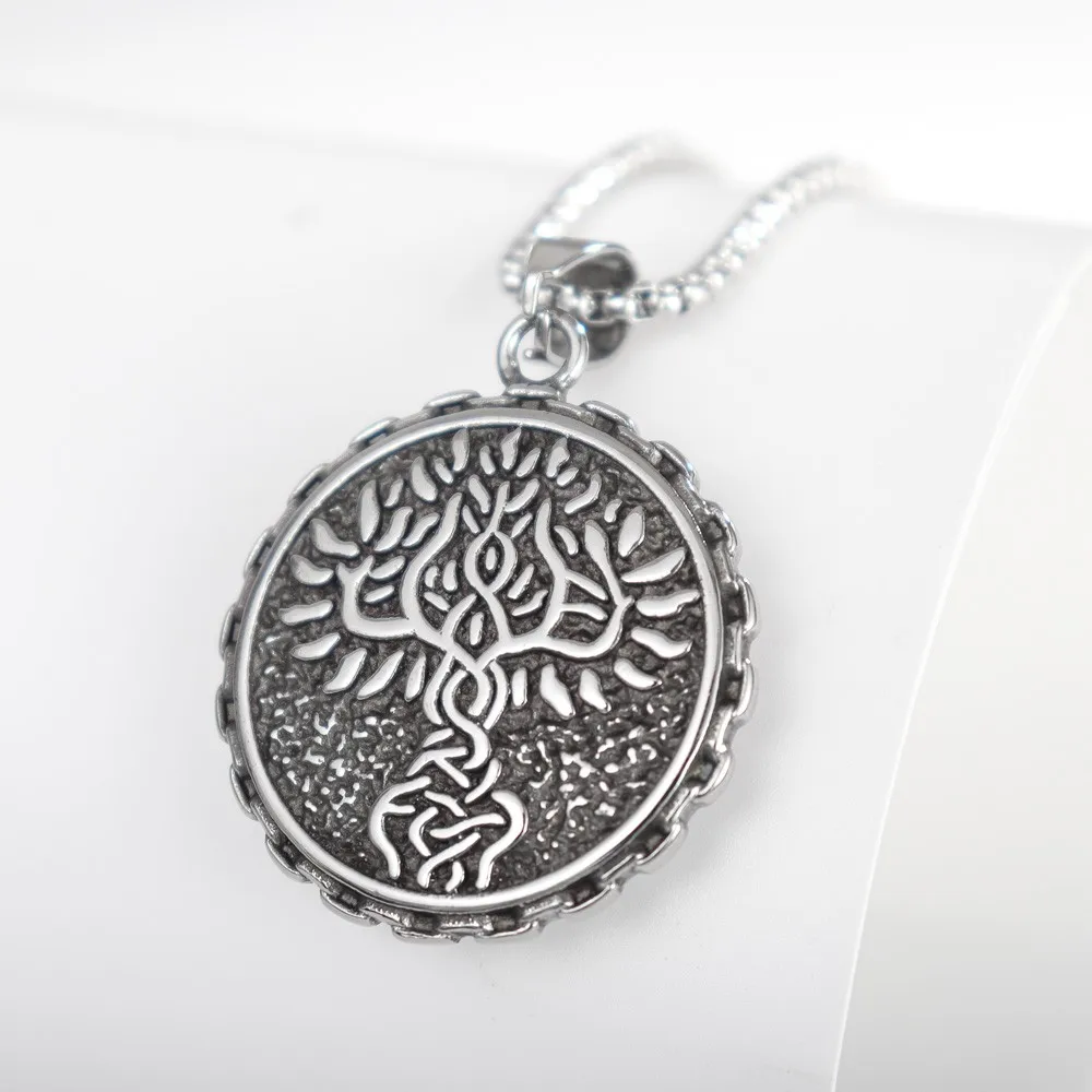 

Vintage Viking Compass Celtic Tree of Life Pendant Charm Men's Necklace Christmas Gift Valentine's Day Gift Protector Jewelry
