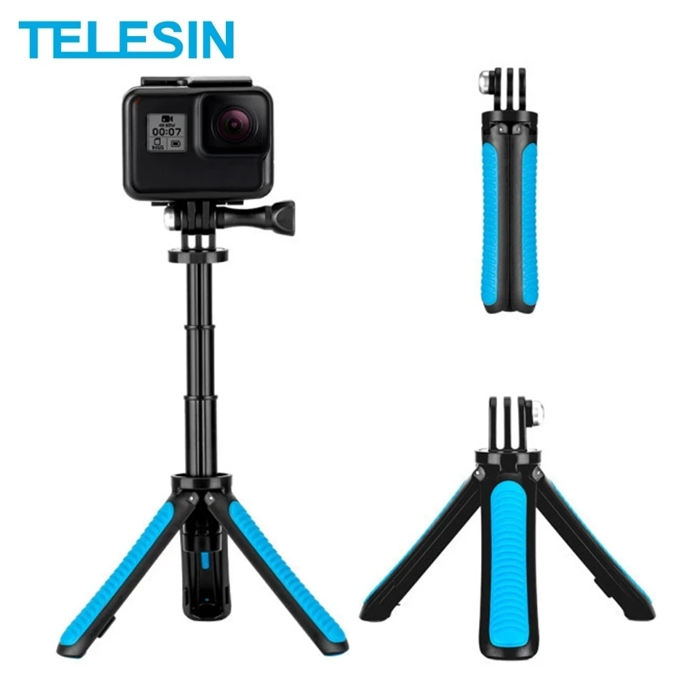 

TELESIN Mini Hand Selfie Stick Tripod For GoPro Hero 12 11 10 9 For DJI Osmo Action 3 4 SJCAM Insta360 X X2 X3 Camera Accessory