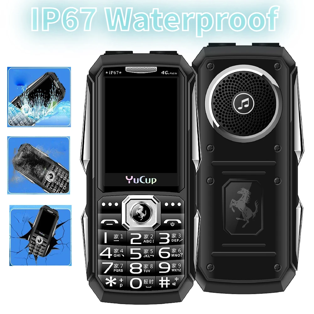

Rugged Outdoor Cellphone IP67 Waterproof Shockproof Hot Cold Resistant Quick Dial Black List Durable Elderly Button Mobile Phone