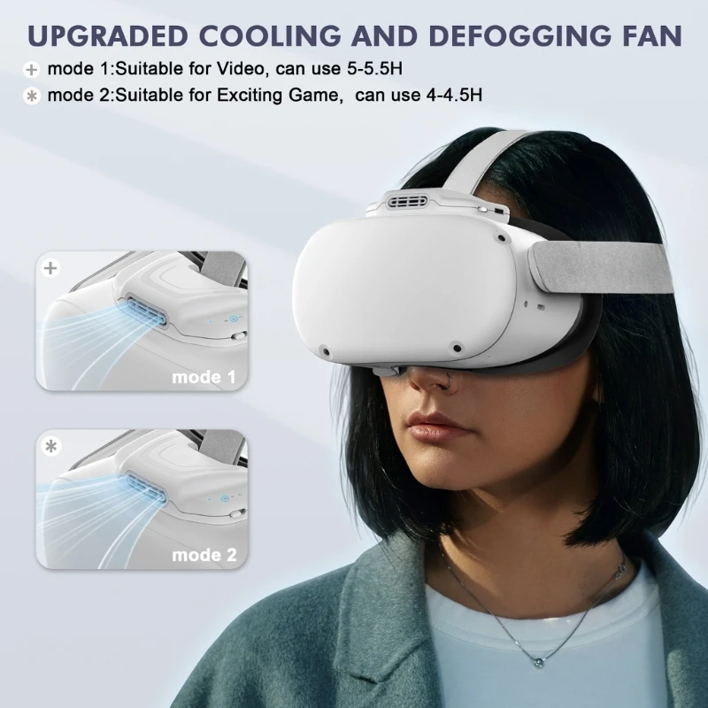 Cooling Fan Face Cover for Meta Quest2 Accessories Upgraded Face Cover Cooling Fan Circulation Ventilation Dropship
Cooling Fan Face Cover for Meta Quest2 Accessories Upgraded Face Cover Cooling Fan Circulation Ventilation Dropship
