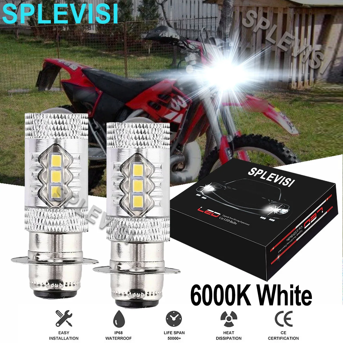 2PCS 6000K White 80W LED Motorcycle Headlight Bulbs For Gas Gas TXT Pro 300 2009-2011 2014-2015Vespa ET2 2001-2005 ET4 2001-2005
2PCS 6000K White 80W LED Motorcycle Headlight Bulbs For Gas Gas TXT Pro 300 2009-2011 2014-2015Vespa ET2 2001-2005 ET4 2001-2005