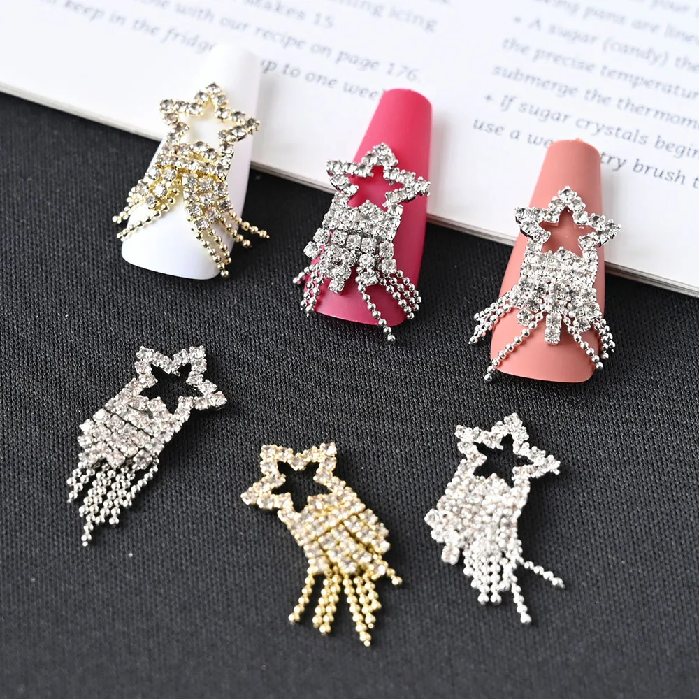 2Pcs Stars Diamond Chain Nail Art Charms Hollow Swingable Chains Shinny 3D Rhinestone Alloy Nails Jewelry Decoration Accessories
2Pcs Stars Diamond Chain Nail Art Charms Hollow Swingable Chains Shinny 3D Rhinestone Alloy Nails Jewelry Decoration Accessories