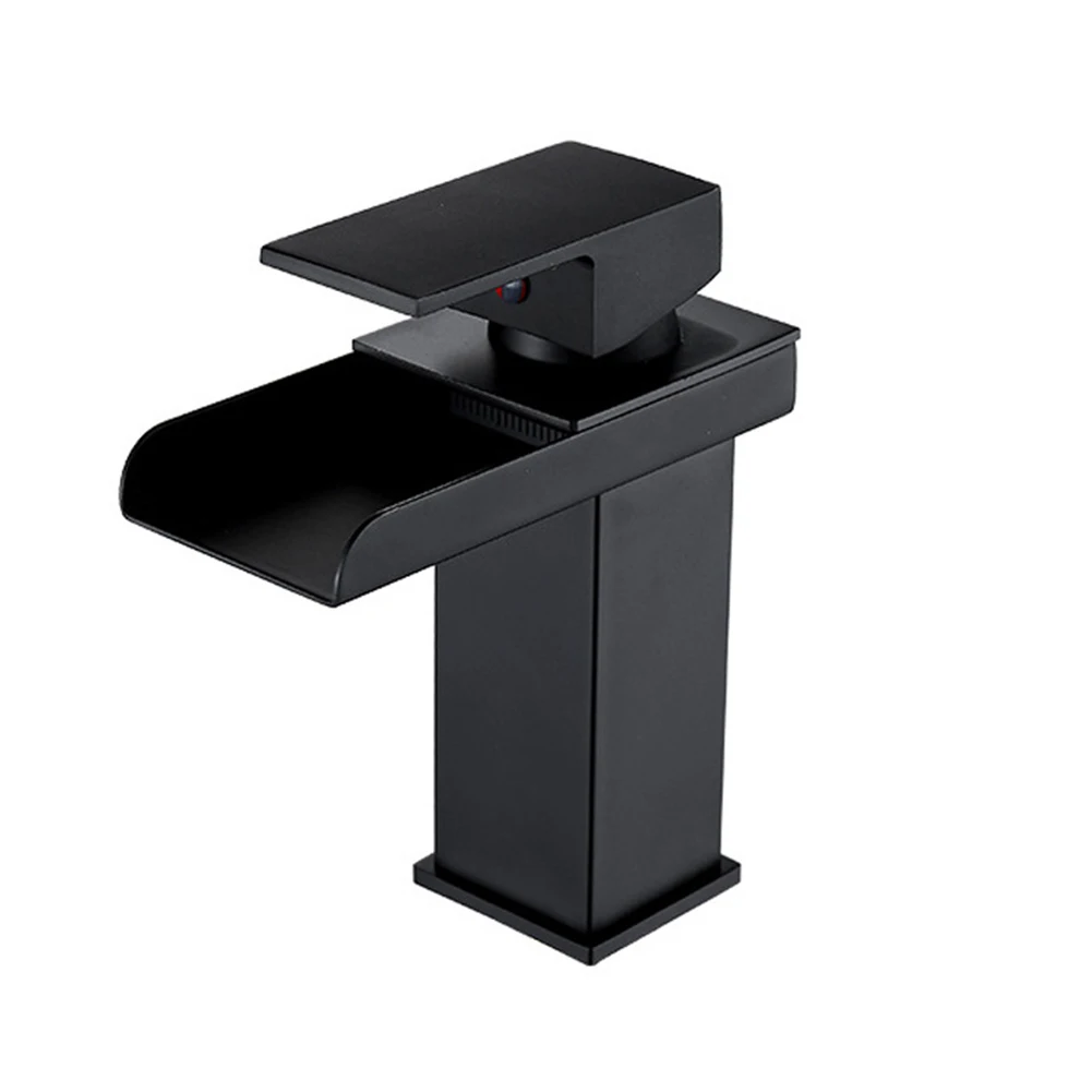 Black Stainless Steel Waterfall Bathroom Basin Faucet Sink Faucet Square Basin Faucet Single Handle Cold And Hot Basin Faucet
Black Stainless Steel Waterfall Bathroom Basin Faucet Sink Faucet Square Basin Faucet Single Handle Cold And Hot Basin Faucet
