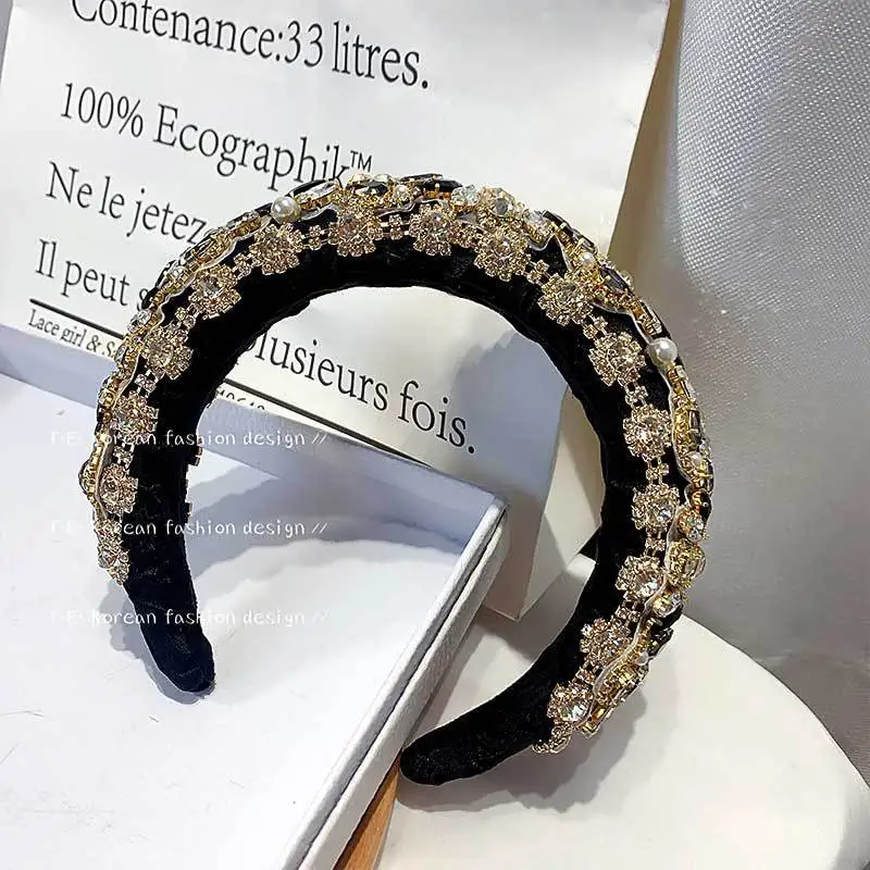Palace Style Rhinestone Headband Women Wide-Brimmed Crystal Retro European and American Exaggerated Headband Hair Hoop
Palace Style Rhinestone Headband Women Wide-Brimmed Crystal Retro European and American Exaggerated Headband Hair Hoop