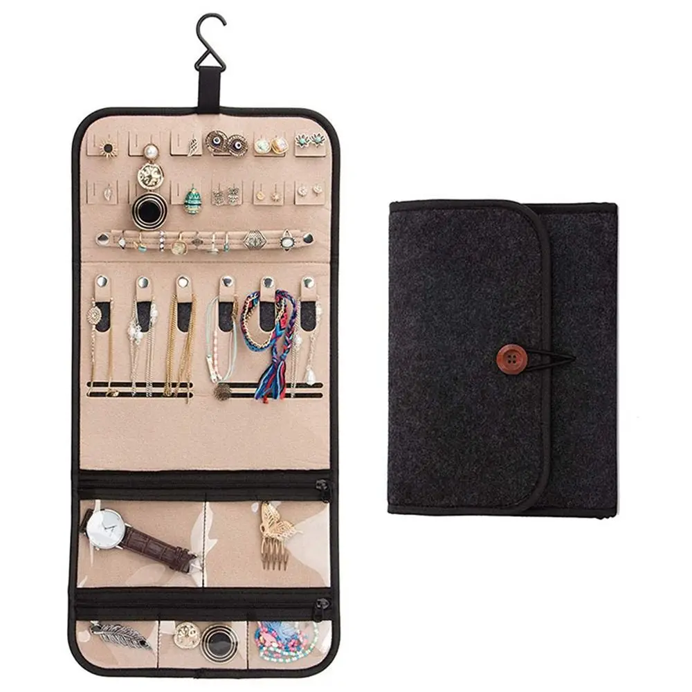Foldable Jewelry Storage Bag Portable Felt Hook Type Necklaces Organizer Roll Jewelry Case Women
Foldable Jewelry Storage Bag Portable Felt Hook Type Necklaces Organizer Roll Jewelry Case Women