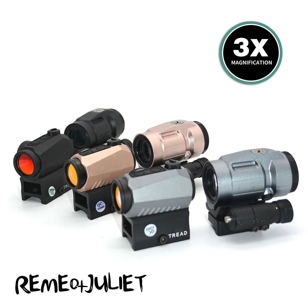 Romeo & Juliet3 3X Magnifer Red Dot Sight Kit Combo Fit 20mm Picatinny Weaver Rail Hunting Accessory
Romeo & Juliet3 3X Magnifer Red Dot Sight Kit Combo Fit 20mm Picatinny Weaver Rail Hunting Accessory
